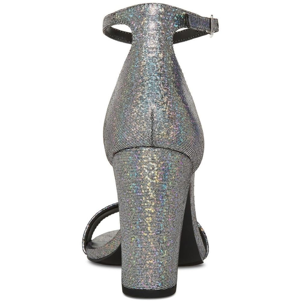Madden Girl Womens Beella Iridescent Chunky Dress Sandals Black 10 Medium (B,M) - Picture 3 of 3